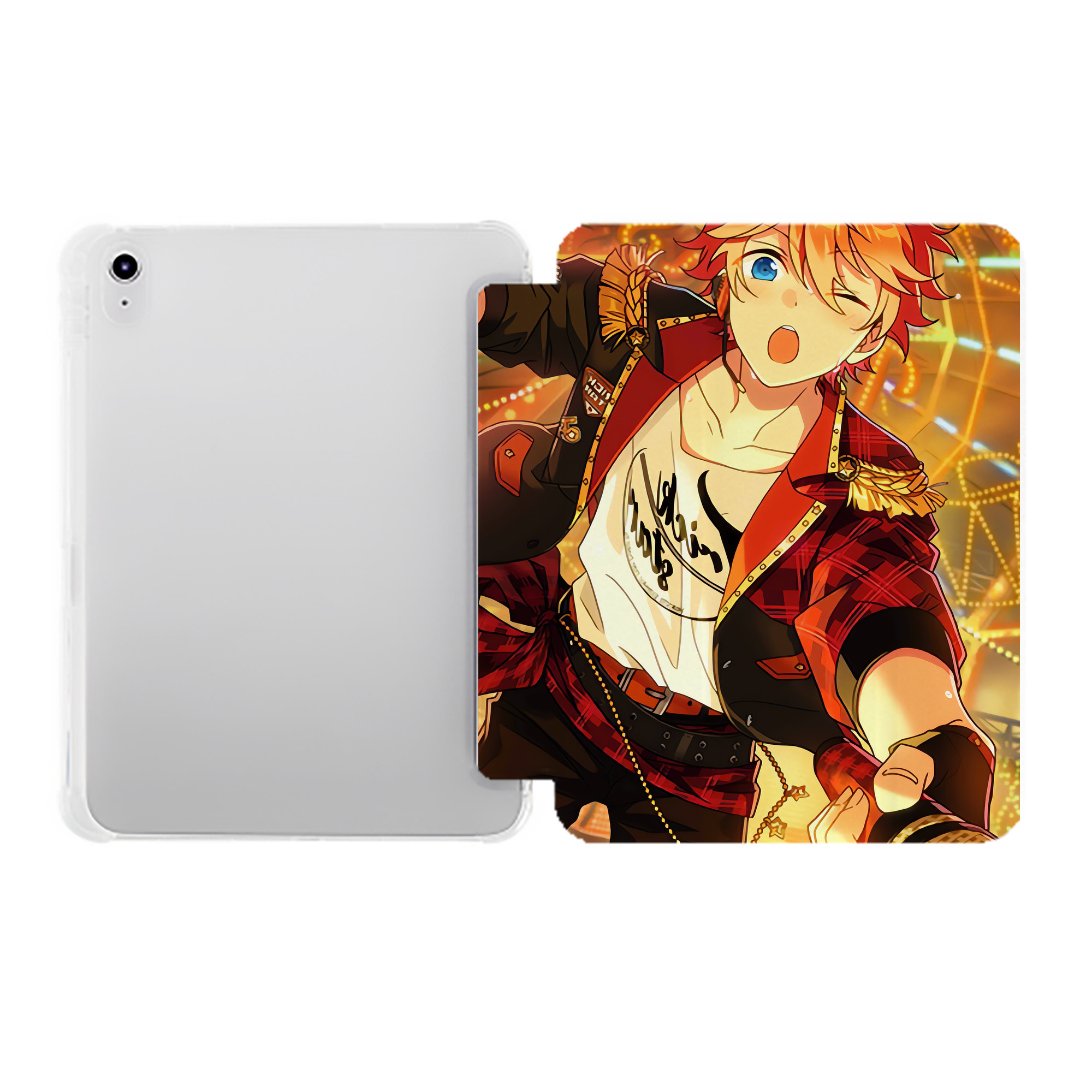 （画像用） あんさんぶるスターズ! Ensemble Stars IPad ケース ペン収納付き 三つ折りスタンド PUレザー×シリコン 対応機種9.5/10.5/10.9インチ